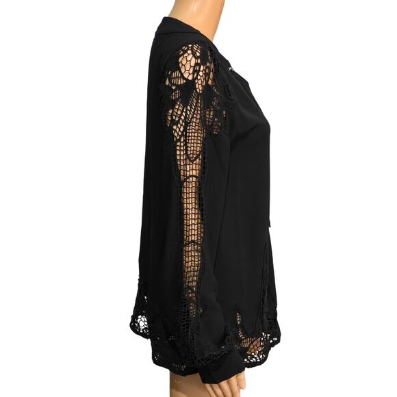 Gimmicks Black Lace up front top with cutout detail small NWOT - Picture 4 of 7